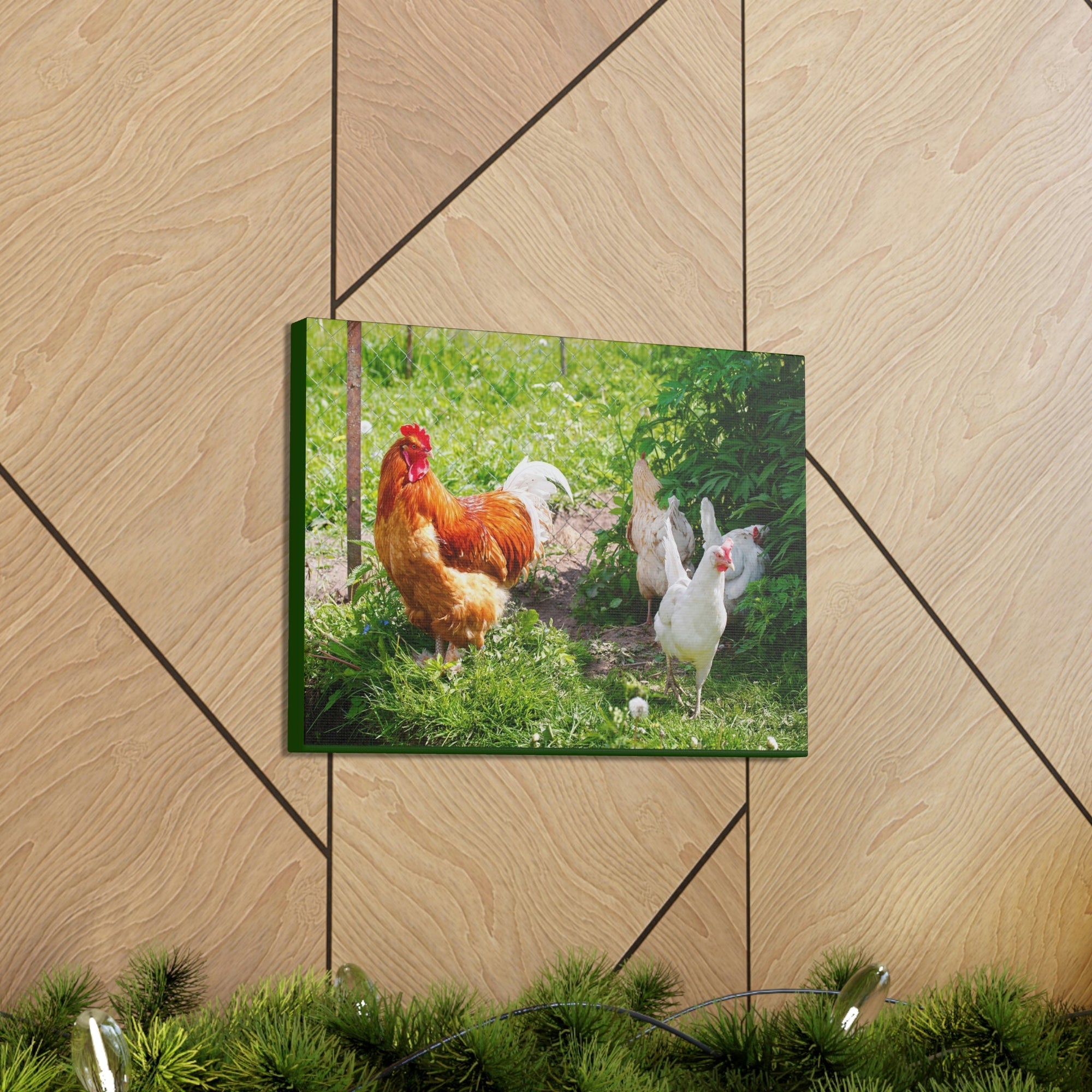 Scripture Walls Rooster Couple Rooster Couple Print Animal Wall Art Wildlife Canvas Prints Wall Art Ready to Hang Unframed-Express Your Love Gifts