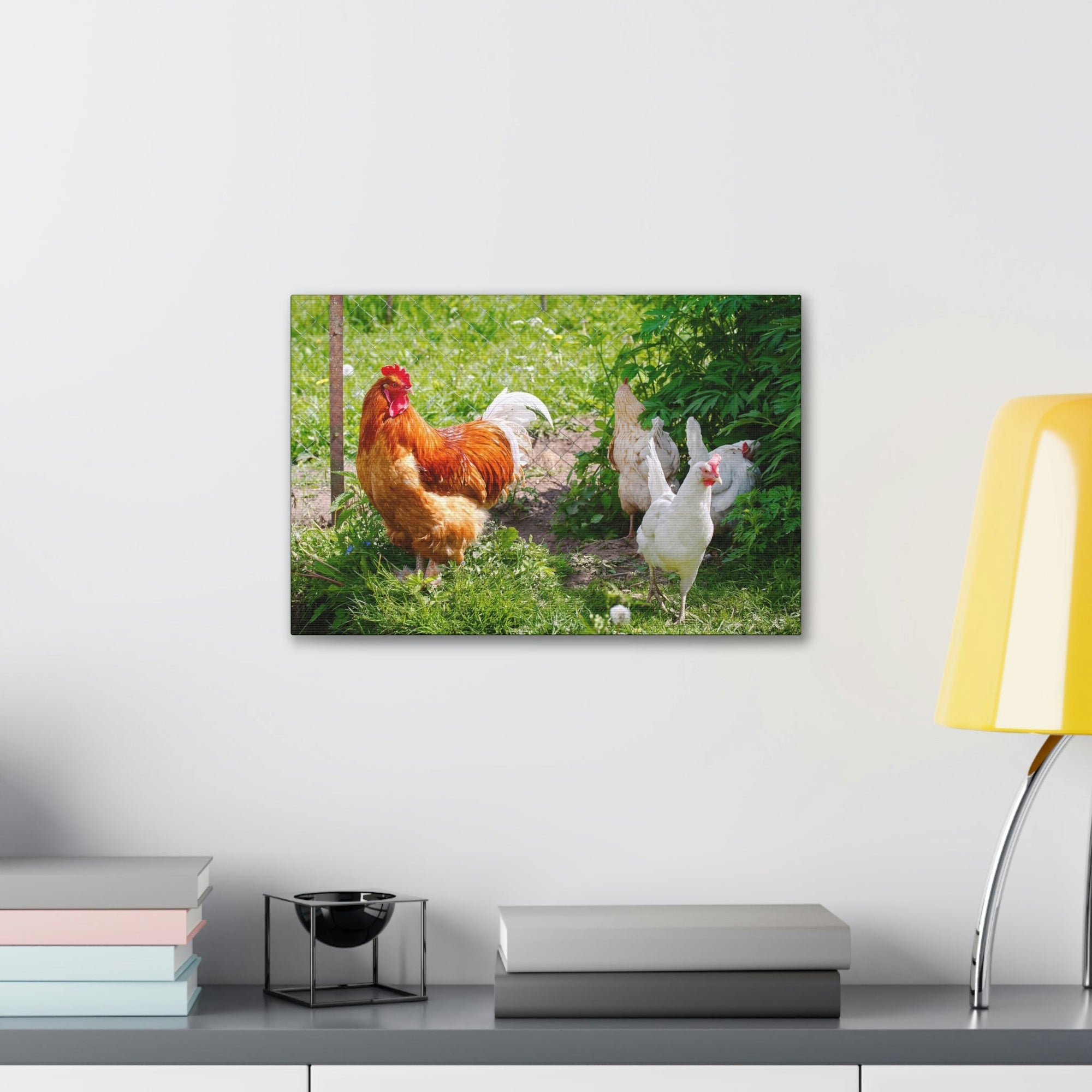 Scripture Walls Rooster Couple Rooster Couple Print Animal Wall Art Wildlife Canvas Prints Wall Art Ready to Hang Unframed-Express Your Love Gifts