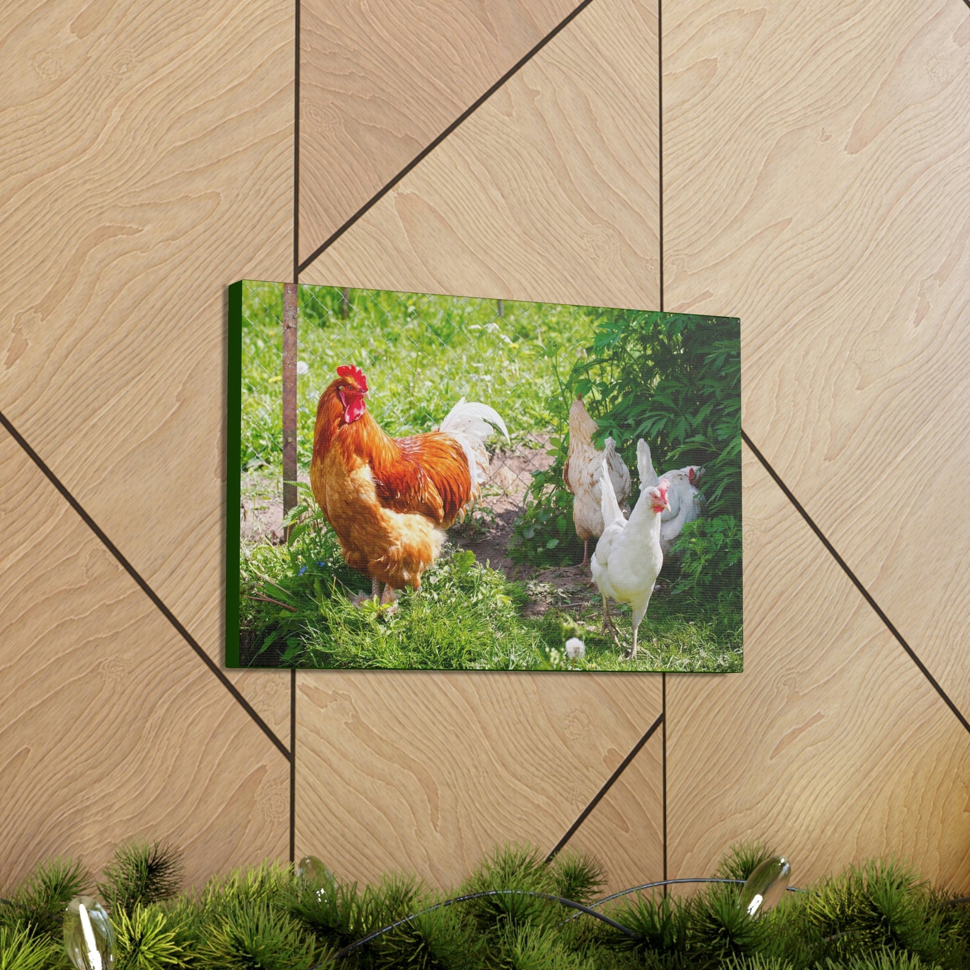 Scripture Walls Rooster Couple Rooster Couple Print Animal Wall Art Wildlife Canvas Prints Wall Art Ready to Hang Unframed-Express Your Love Gifts