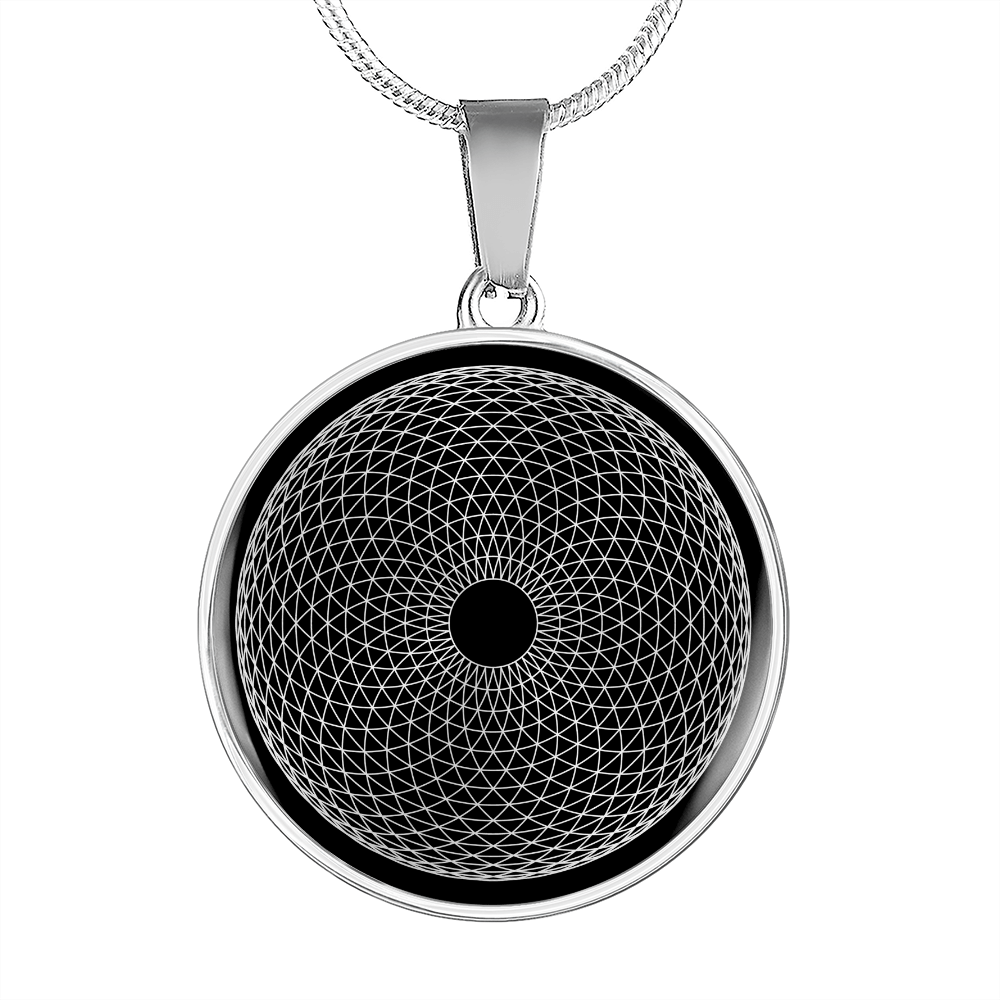 Sacred Geometry Torus Yantra White Circle Necklace Stainless Steel or 18k Gold 18-22"-Express Your Love Gifts