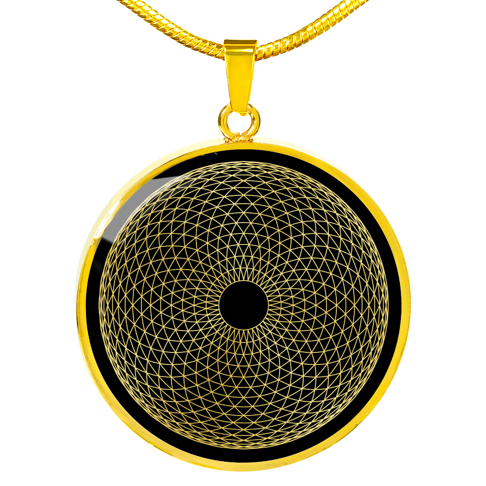 Sacred Geometry Torus Yantra White Circle Necklace Stainless Steel or 18k Gold 18-22"-Express Your Love Gifts