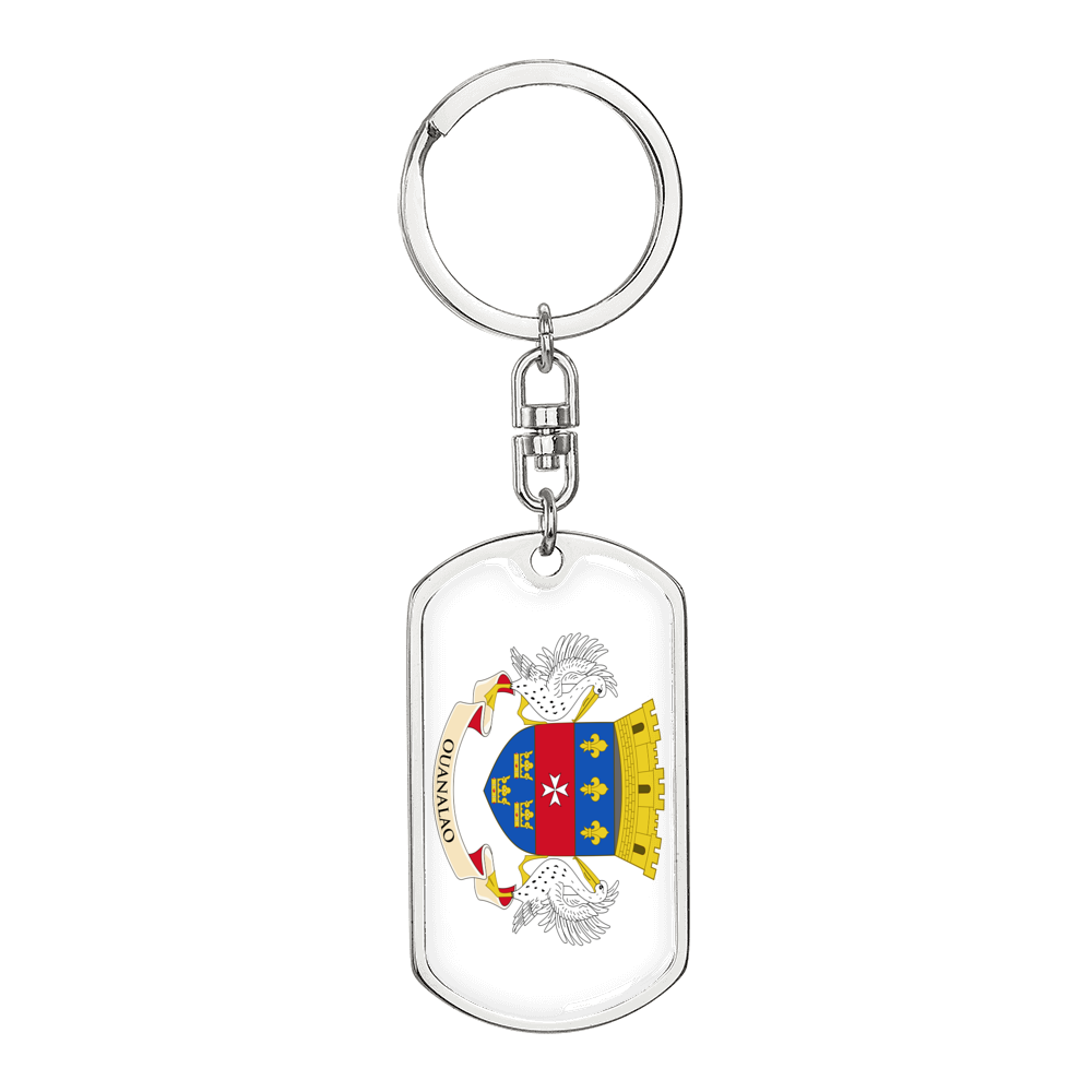 Saint Barthelemy Flag Swivel Keychain Dog Tag Stainless Steel-Express Your Love Gifts