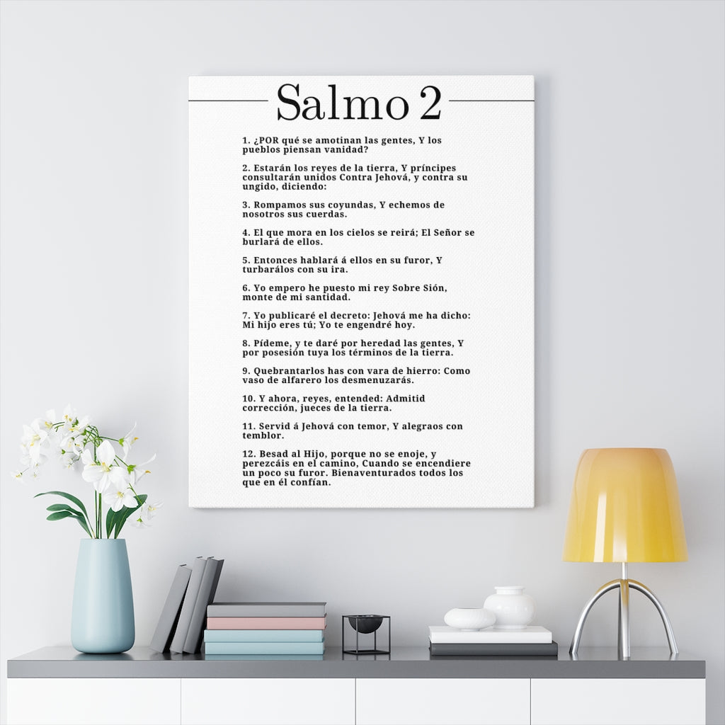Salmo 2 Impresion De Arte Crist en Blanco Psalm 2 Spanish Ready to Hang Bible Canvas Unframed-Express Your Love Gifts