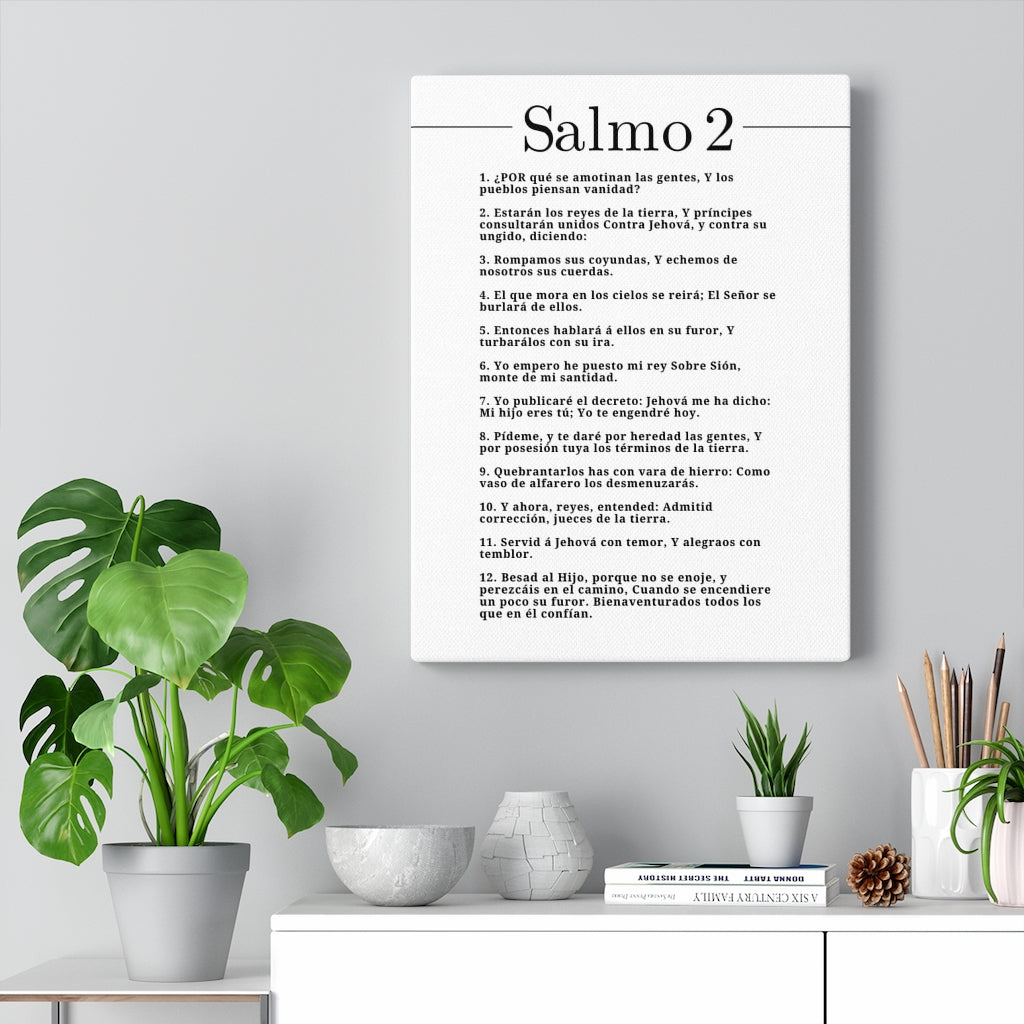 Salmo 2 Impresion De Arte Crist en Blanco Psalm 2 Spanish Ready to Hang Bible Canvas Unframed-Express Your Love Gifts