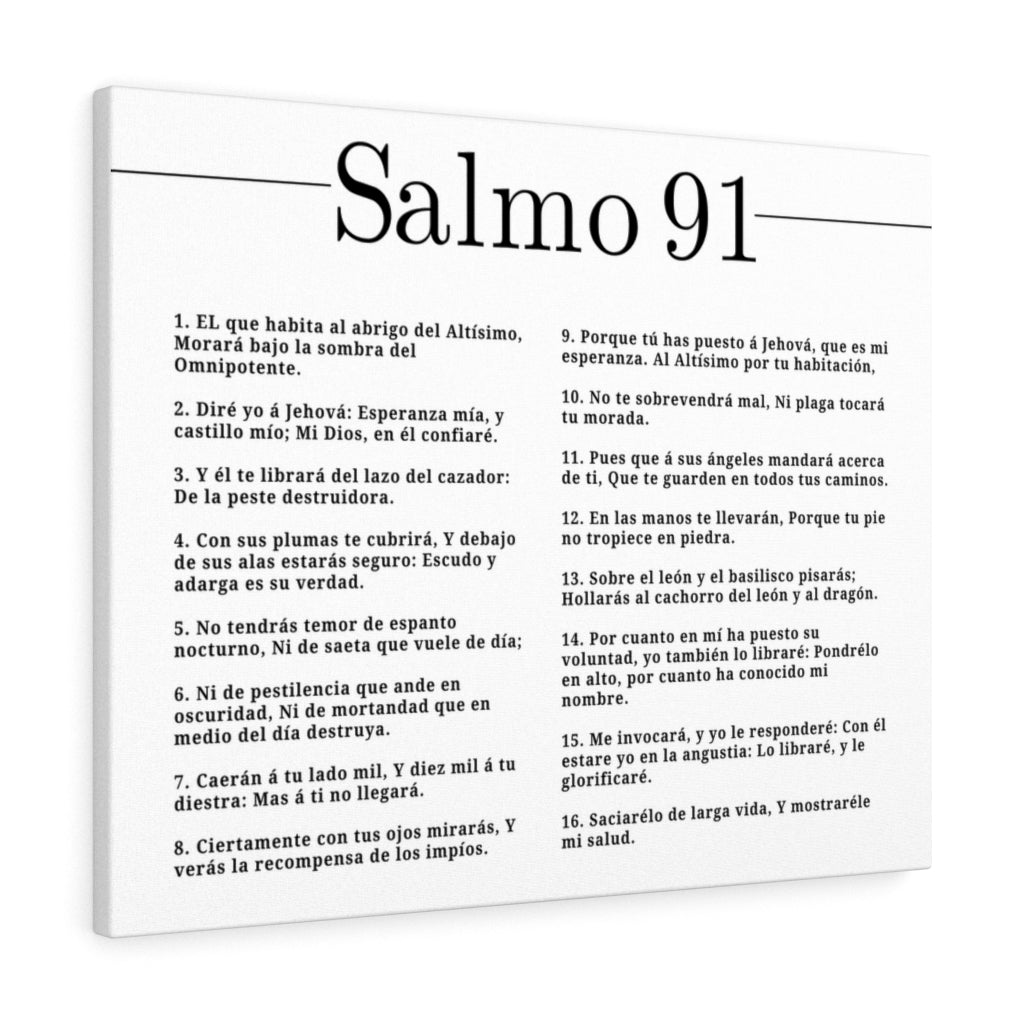 Salmo 91 Impresion De Arte Crist en Blanco Spanish Ready to Hang Bible Canvas Unframed-Express Your Love Gifts