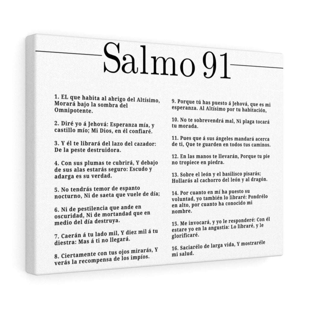 Salmo 91 Impresion De Arte Crist en Blanco Spanish Ready to Hang Bible Canvas Unframed-Express Your Love Gifts