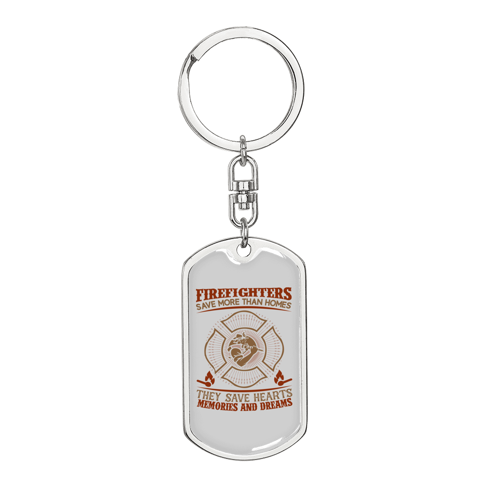 Save More Than Homes Keychain Stainless Steel or 18k Gold Dog Tag Keyring-Express Your Love Gifts
