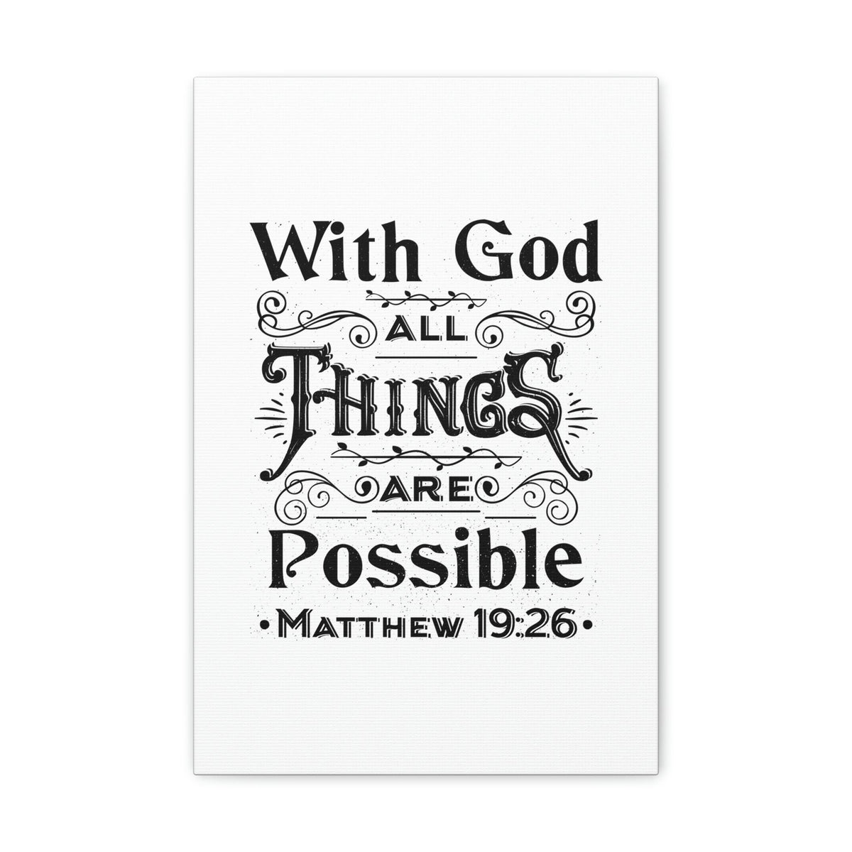 Scripture Canva Things Are Possible Matthew 19:26 Christian Wall Art Bible  Verse Print Ready To Hang Unframed