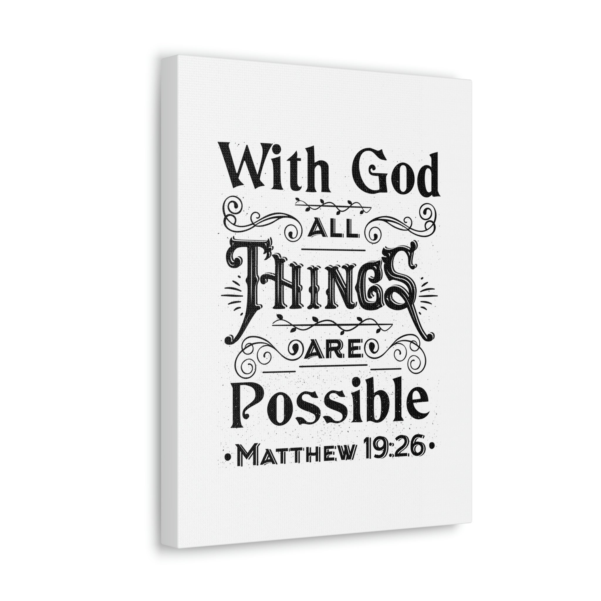 Scripture Canva Things Are Possible Matthew 19:26 Christian Wall