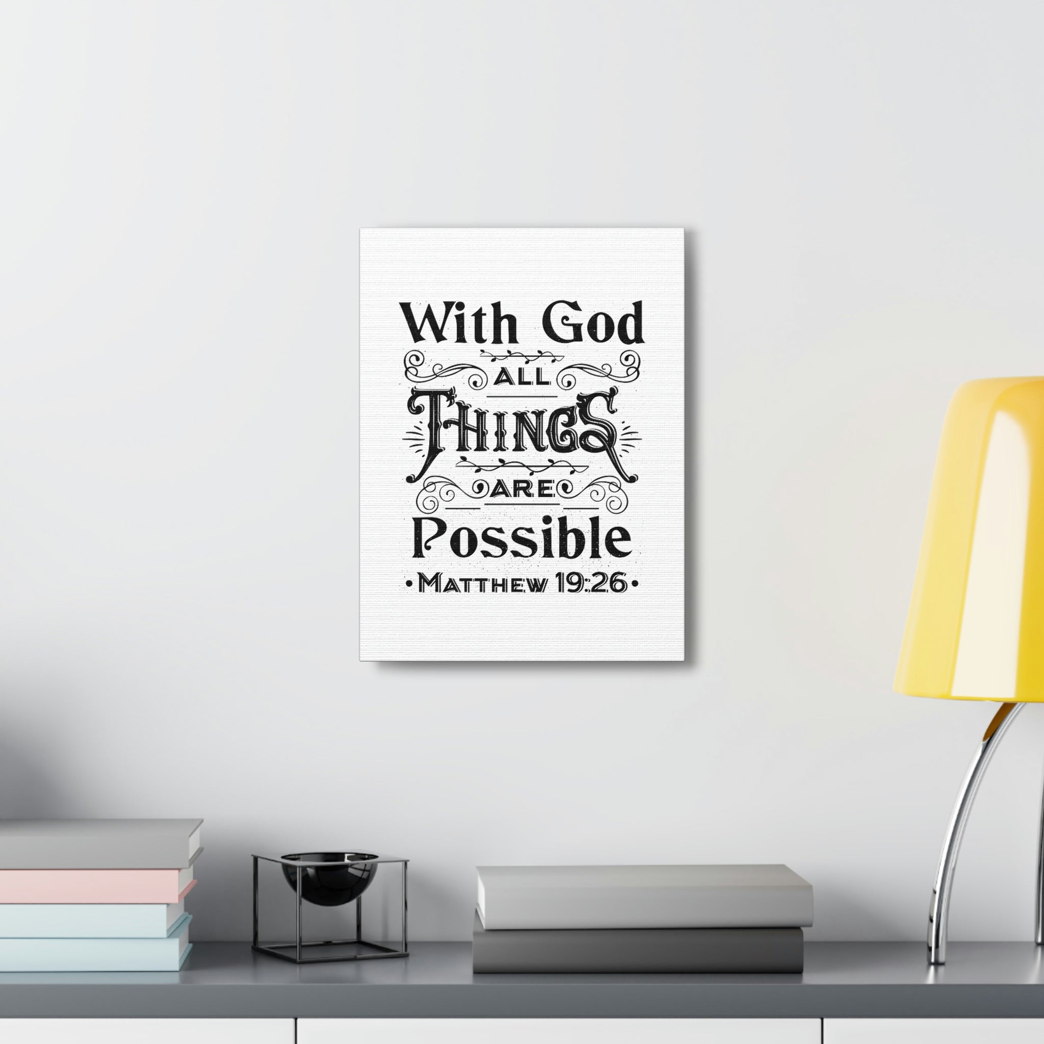 Scripture Canva Things Are Possible Matthew 19:26 Christian Wall