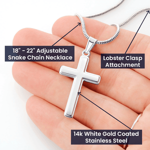Scripture Card Exodus 14:14 Cross Card Necklace w Stainless Steel Pendant Religious Gift-Express Your Love Gifts