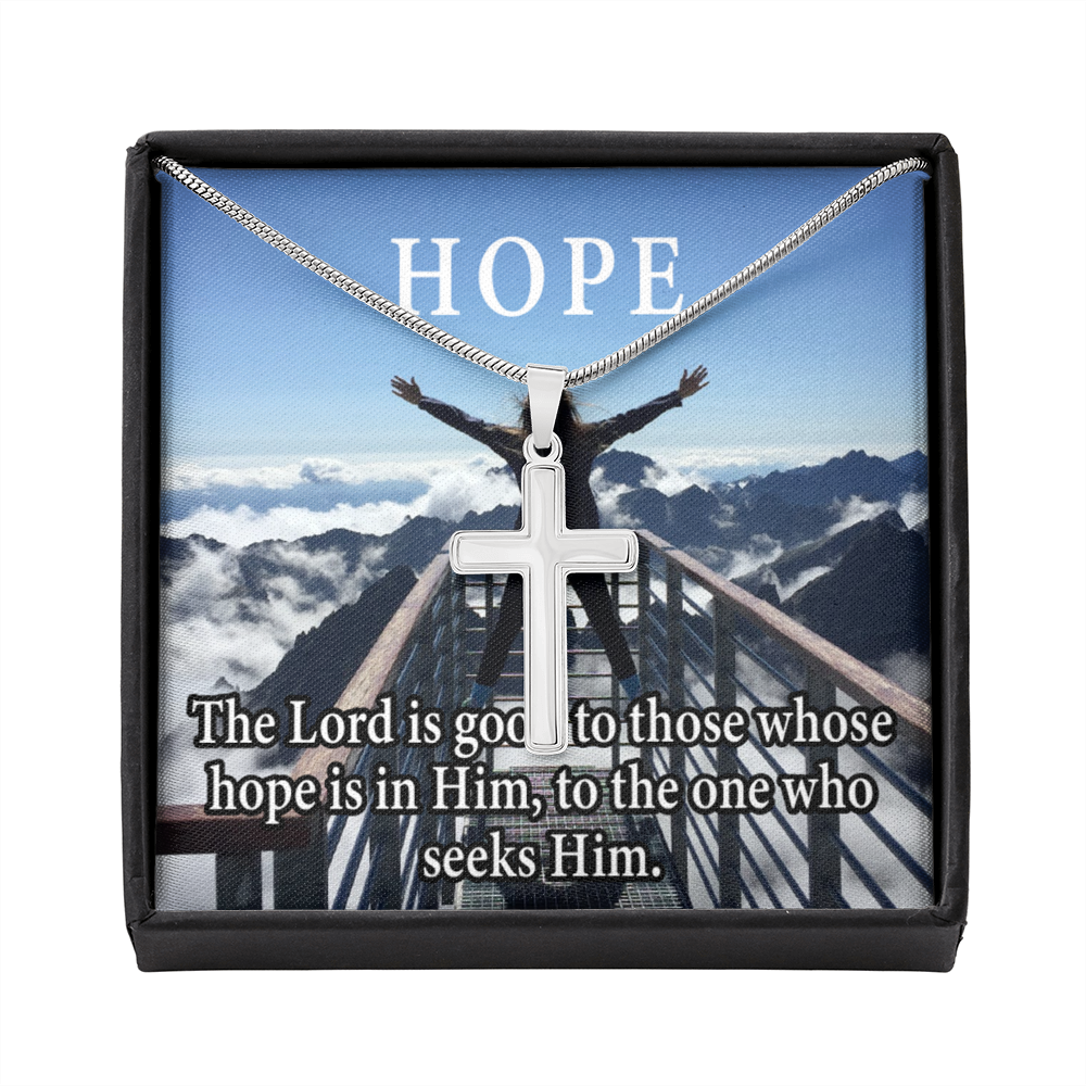 Scripture Card Hope Cross Card Necklace w Stainless Steel Pendant Religious Gift-Express Your Love Gifts