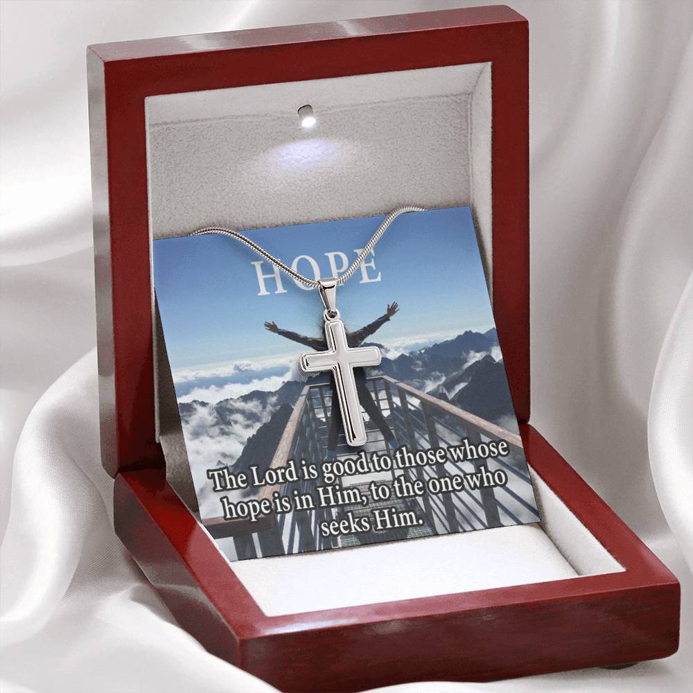 Scripture Card Hope Cross Card Necklace w Stainless Steel Pendant Religious Gift-Express Your Love Gifts