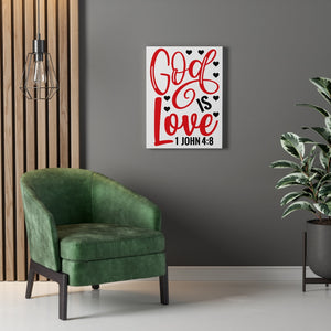Scripture Walls 1 John 4:8 God Is Love Bible Verse Canvas Christian Wall Art Ready to Hang Unframed-Express Your Love Gifts