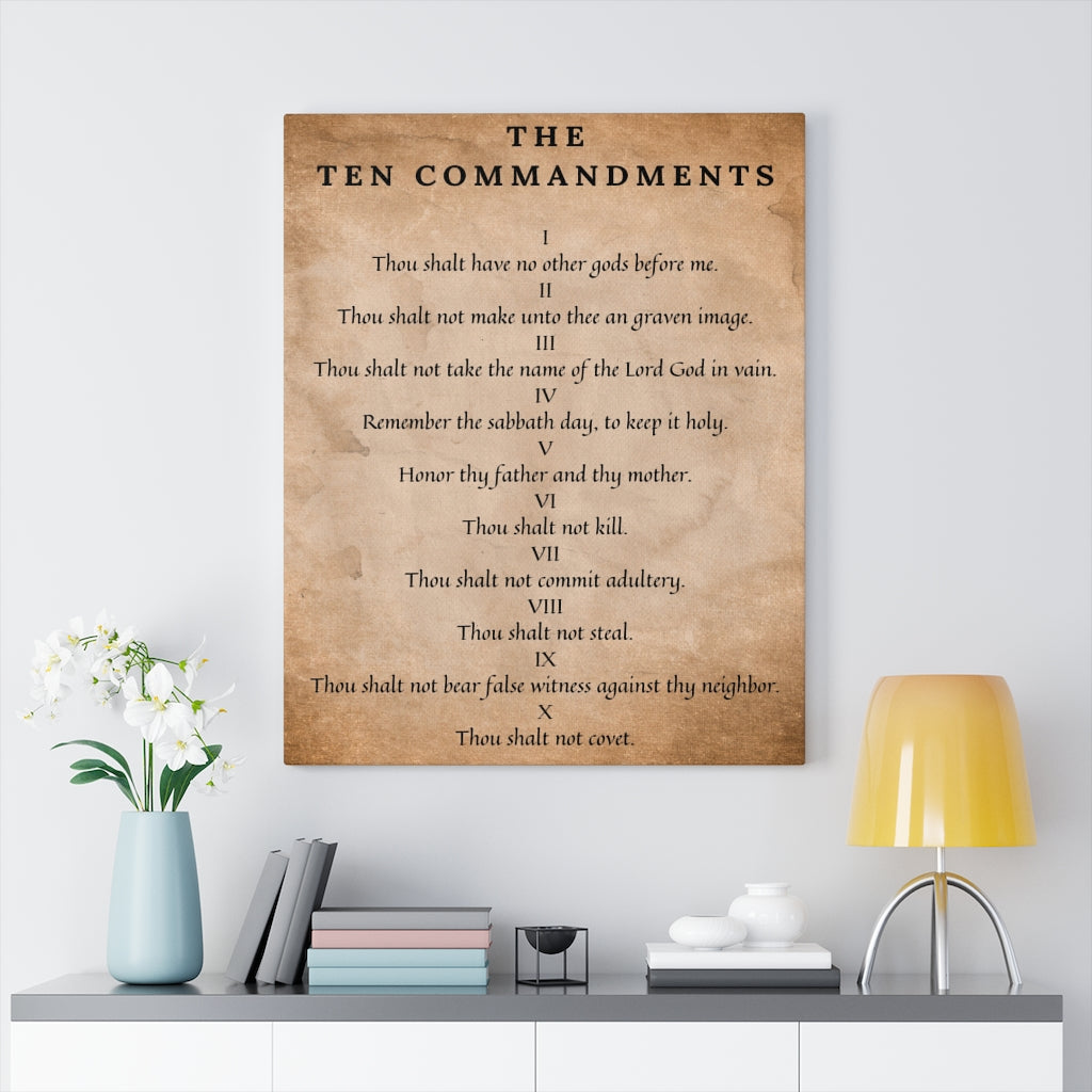 Scripture Walls 10 Commandments Bible Verse Canvas Christian Wall Art Ready to Hang Unframed-Express Your Love Gifts