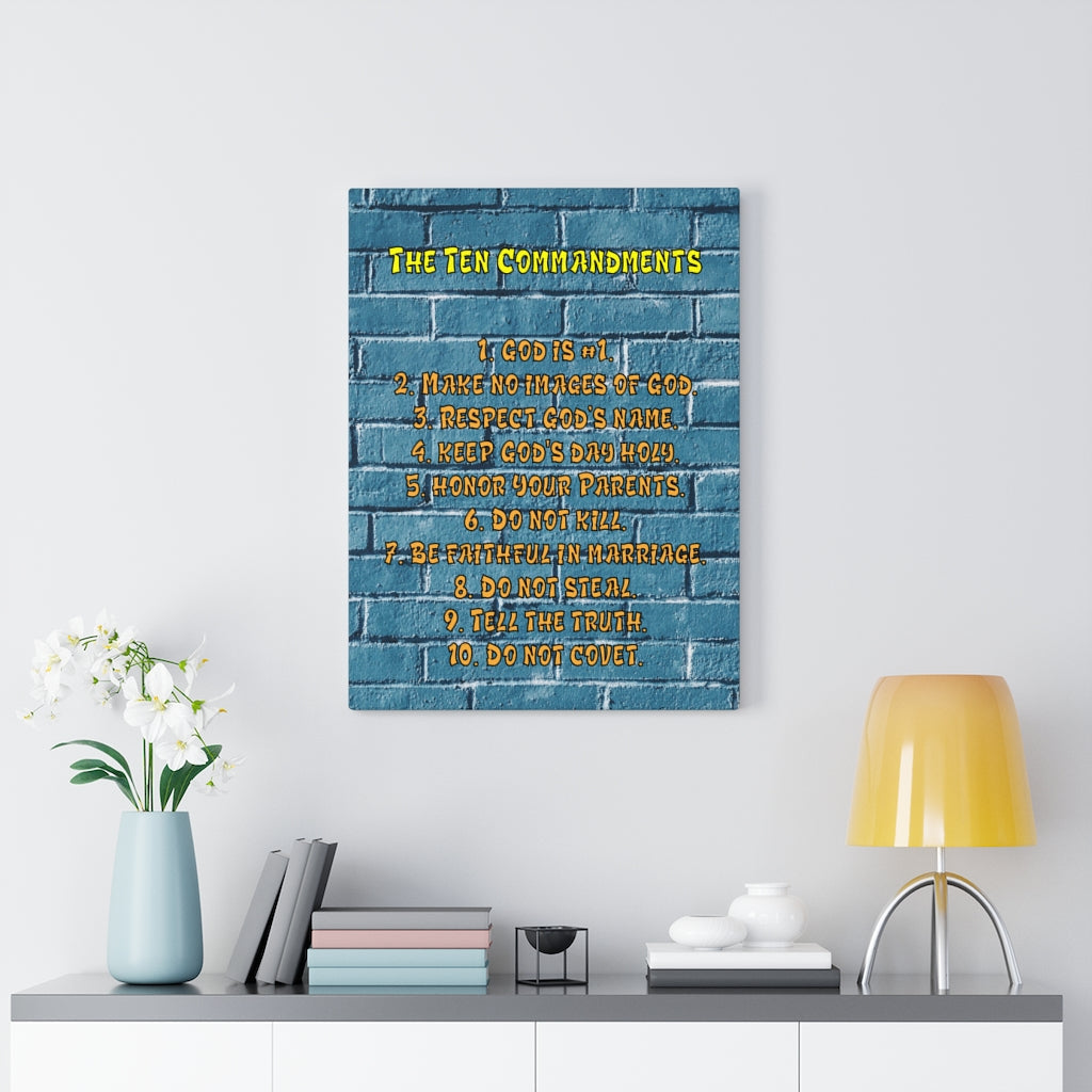 Scripture Walls 10 Commandments For School Brick Wall Christian Wall Art Print Ready to Hang Unframed-Express Your Love Gifts