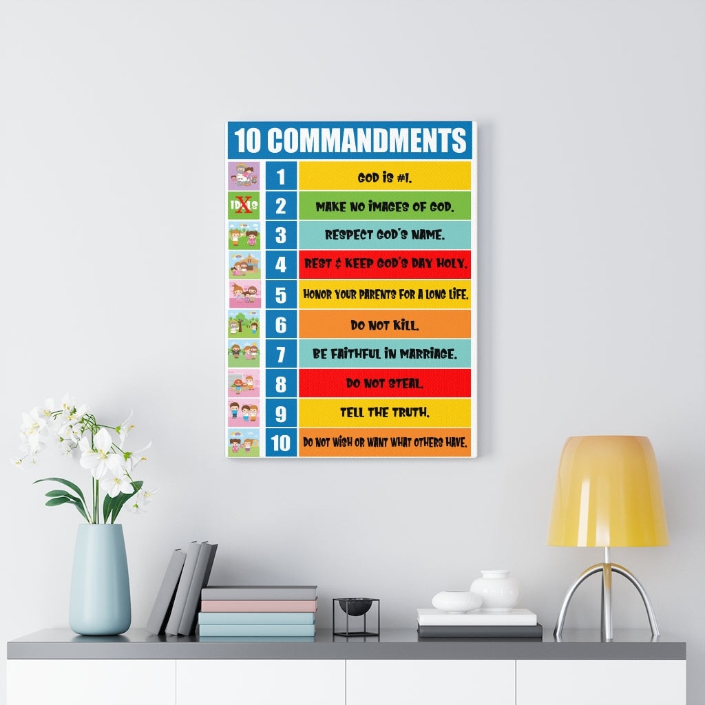 Scripture Walls 10 Commandments Sunday School Christian Home Decor Bible Art Unframed-Express Your Love Gifts