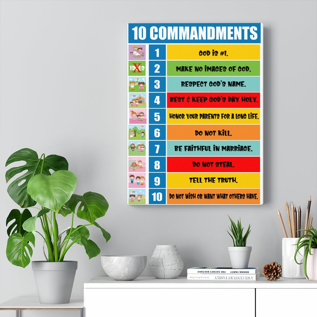 Scripture Walls 10 Commandments Sunday School Christian Home Decor Bible Art Unframed-Express Your Love Gifts
