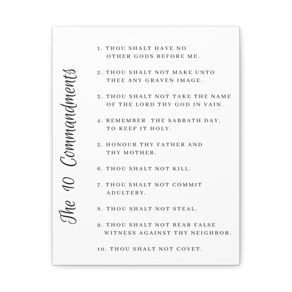 Scripture Walls 10 Commandments White Christian Wall Art Print Ready to Hang Unframed-Express Your Love Gifts