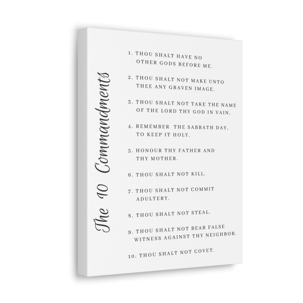 Scripture Walls 10 Commandments White Christian Wall Art Print Ready to Hang Unframed-Express Your Love Gifts