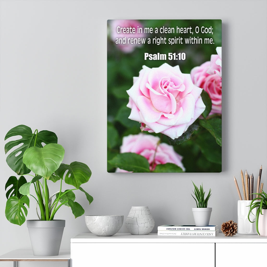 Scripture Walls A Right Spirit Within Me Psalm 51:10 Bible Verse Canvas Christian Wall Art Ready to Hang Unframed-Express Your Love Gifts