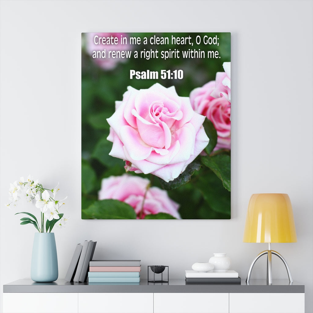 Scripture Walls A Right Spirit Within Me Psalm 51:10 Bible Verse Canvas Christian Wall Art Ready to Hang Unframed-Express Your Love Gifts