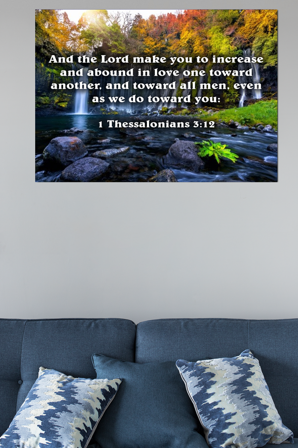 Scripture Walls Abound in Love 1 Thessalonians 3:12 Bible Verse Canvas Christian Wall Art Ready to Hang Unframed-Express Your Love Gifts