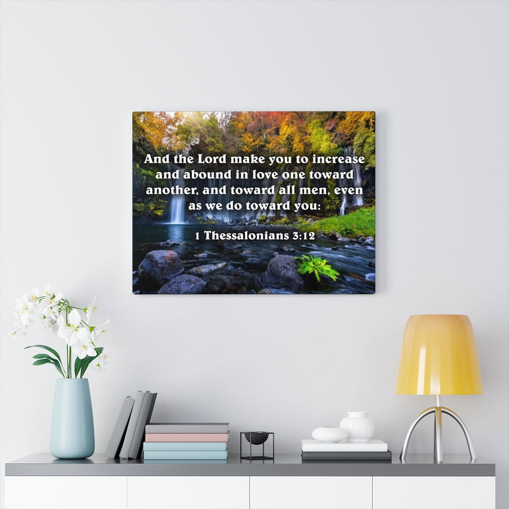 Scripture Walls Abound in Love 1 Thessalonians 3:12 Bible Verse Canvas Christian Wall Art Ready to Hang Unframed-Express Your Love Gifts