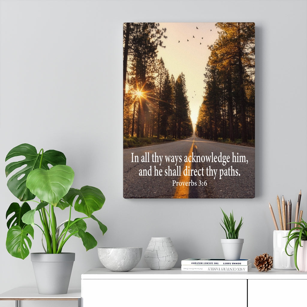 Scripture Walls Acknowledge Him Proverbs 3:6 Christian Home Decor Ready to Hang Bible Art work Unframed-Express Your Love Gifts