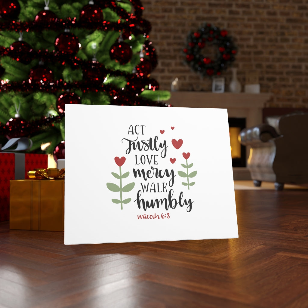 Scripture Walls Act Justly Love Mercy Walk Humbly Micah 6:8 Bible Verse Canvas Christian Wall Art Ready to Hang Unframed-Express Your Love Gifts