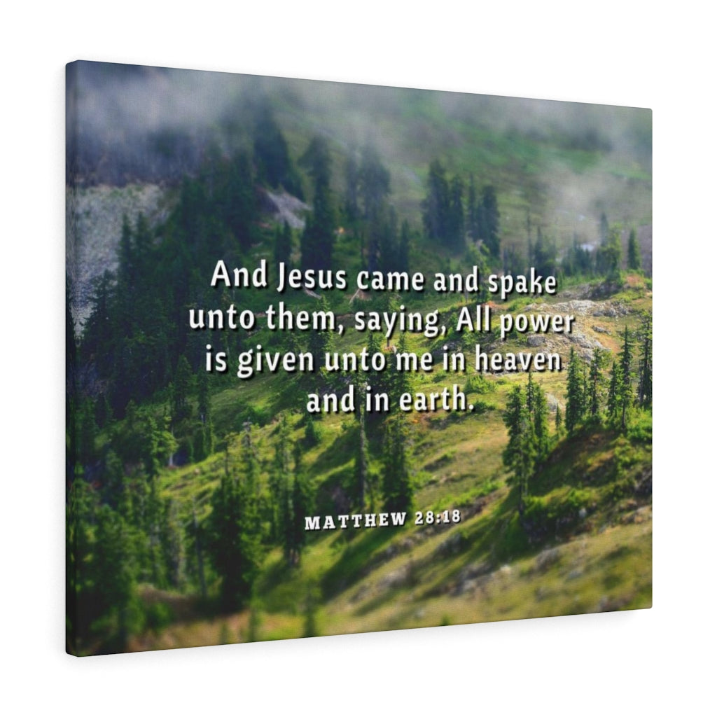 Scripture Walls All Power Matthew 28:18 Bible Verse Canvas Christian Wall Art Ready to Hang Unframed-Express Your Love Gifts