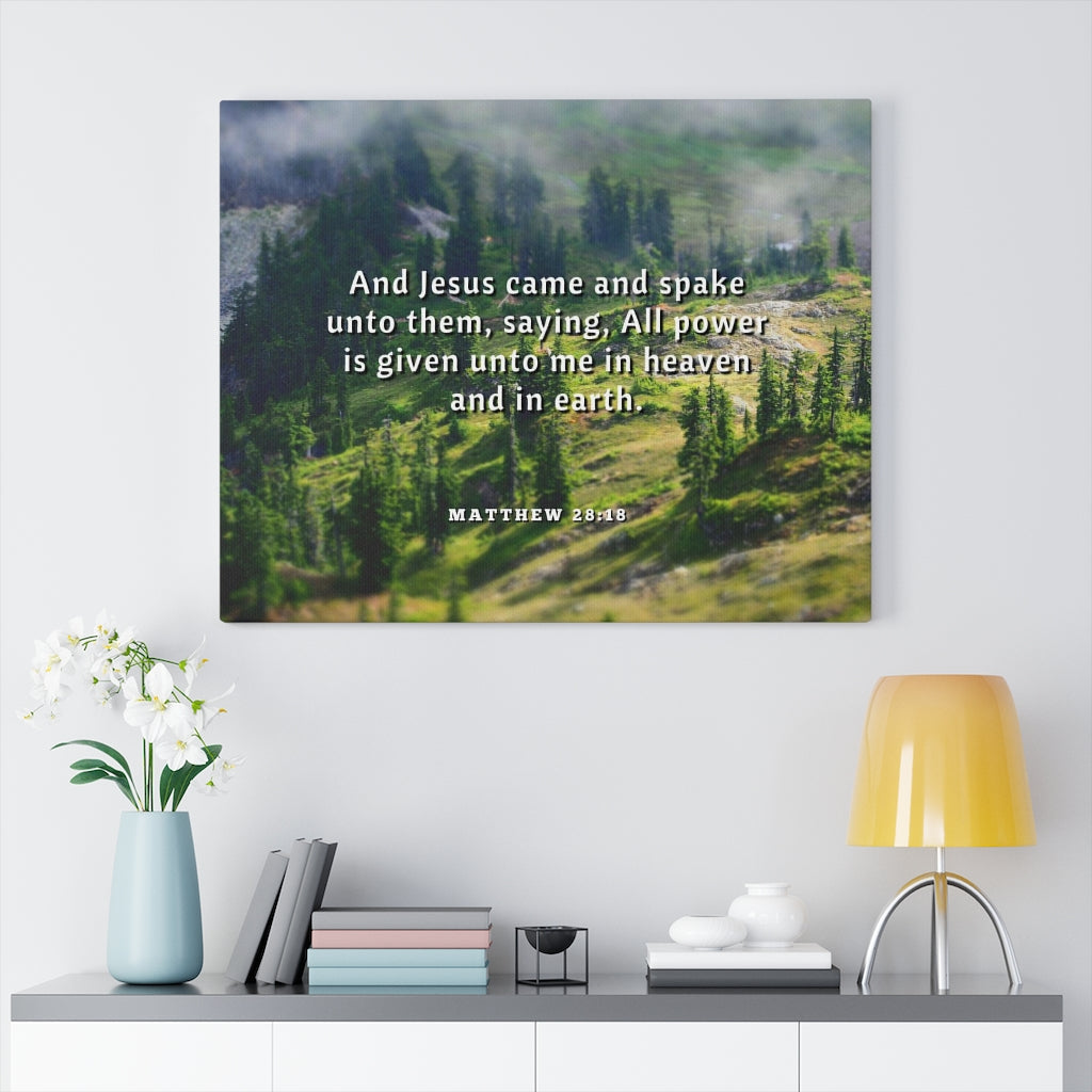 Scripture Walls All Power Matthew 28:18 Bible Verse Canvas Christian Wall Art Ready to Hang Unframed-Express Your Love Gifts