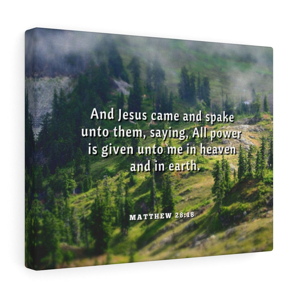 Scripture Walls All Power Matthew 28:18 Bible Verse Canvas Christian Wall Art Ready to Hang Unframed-Express Your Love Gifts