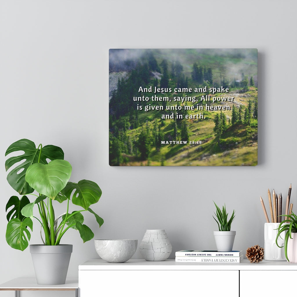 Scripture Walls All Power Matthew 28:18 Bible Verse Canvas Christian Wall Art Ready to Hang Unframed-Express Your Love Gifts