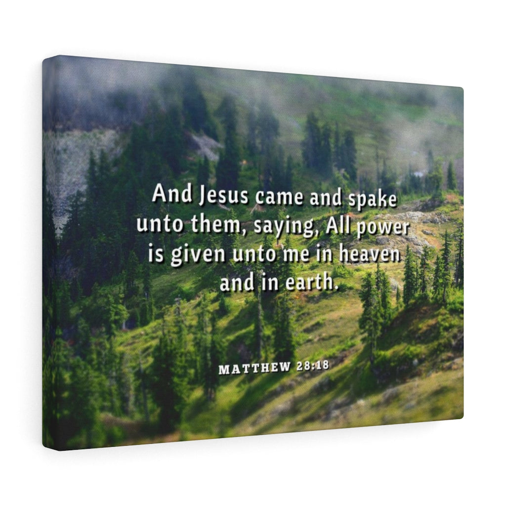 Scripture Walls All Power Matthew 28:18 Bible Verse Canvas Christian Wall Art Ready to Hang Unframed-Express Your Love Gifts