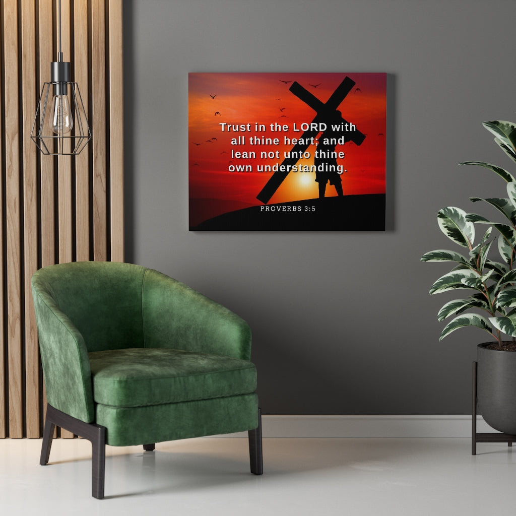 Scripture Walls All Thine Heart Proverbs 3:5 Bible Verse Canvas Christian Wall Art Ready to Hang Unframed-Express Your Love Gifts