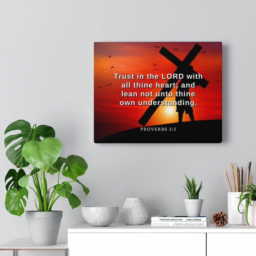 Scripture Walls All Thine Heart Proverbs 3:5 Bible Verse Canvas Christian Wall Art Ready to Hang Unframed-Express Your Love Gifts