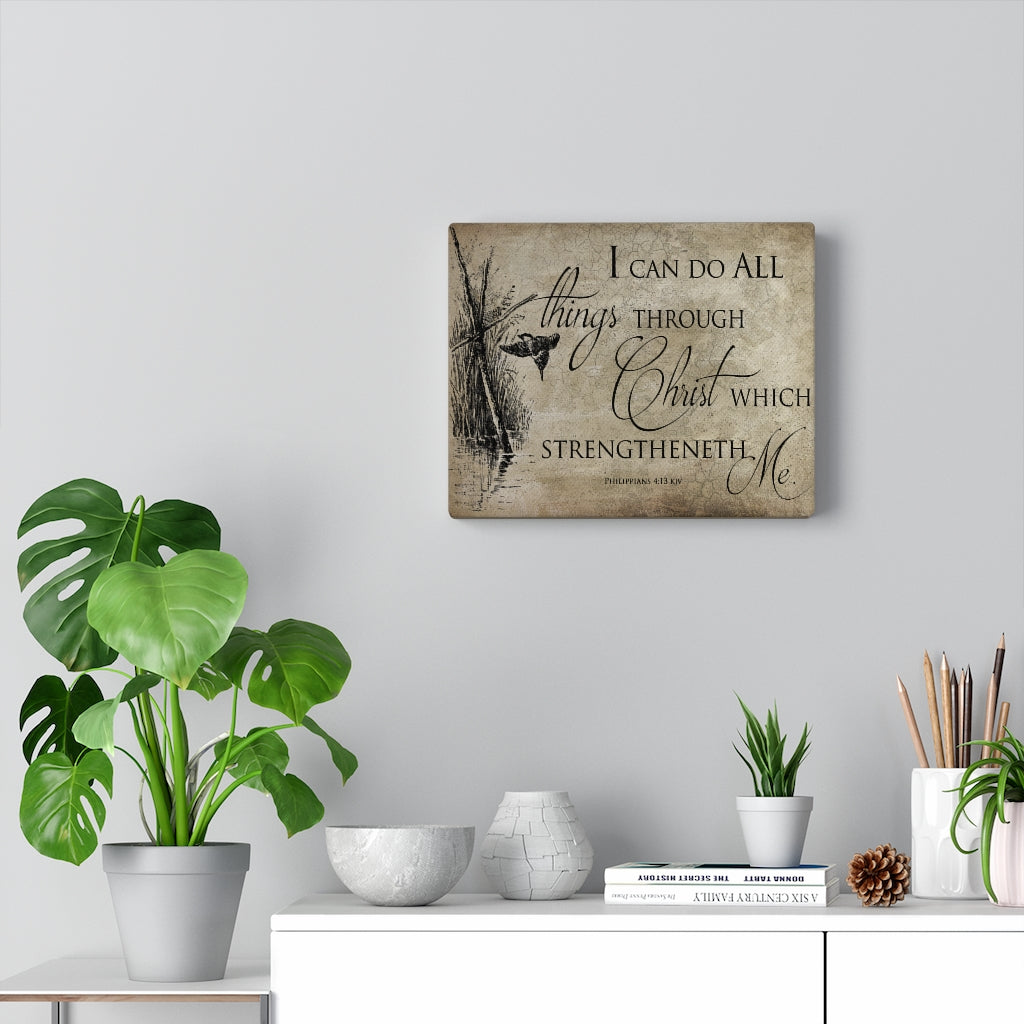 Scripture Walls All Things Through Christ Philippians 4:13 Wall Art Bible Verse Print Ready to Hang Unframed-Express Your Love Gifts
