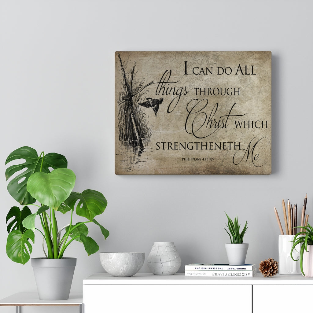 Scripture Walls All Things Through Christ Philippians 4:13 Wall Art Bible Verse Print Ready to Hang Unframed-Express Your Love Gifts