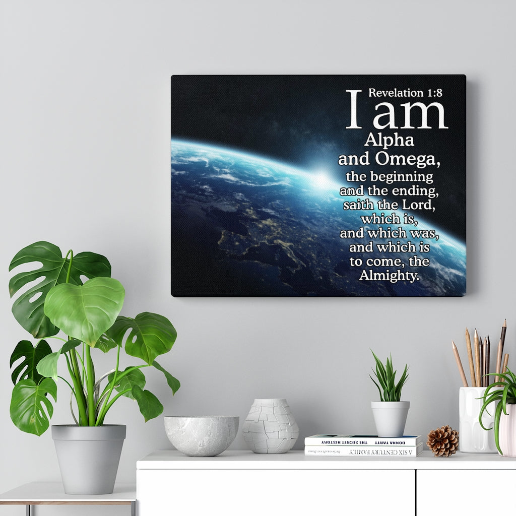 Scripture Walls Alpha ansd Omega Revelation 1 8 Bible Verse Canvas