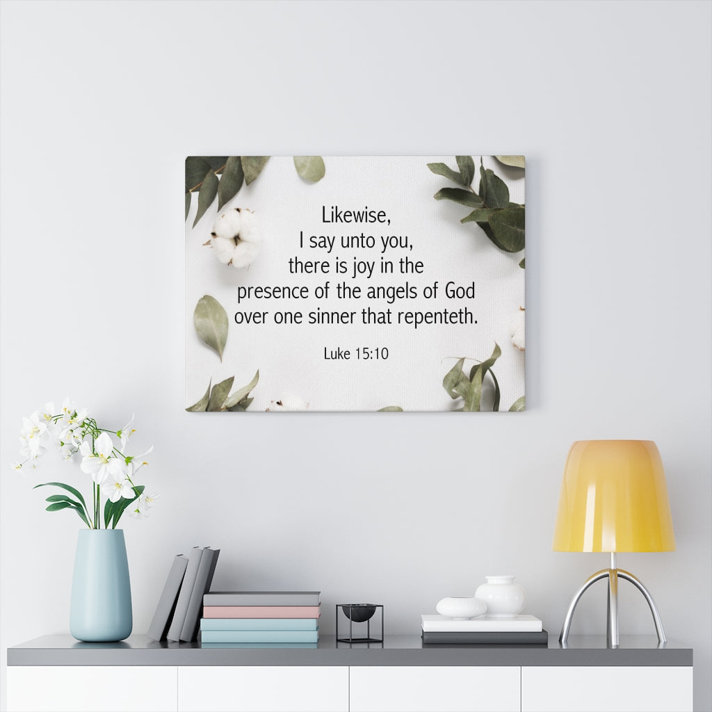 Scripture Walls Angels of God Luke 15:10 Bible Verse Canvas Christian Wall Art Ready to Hang Unframed-Express Your Love Gifts