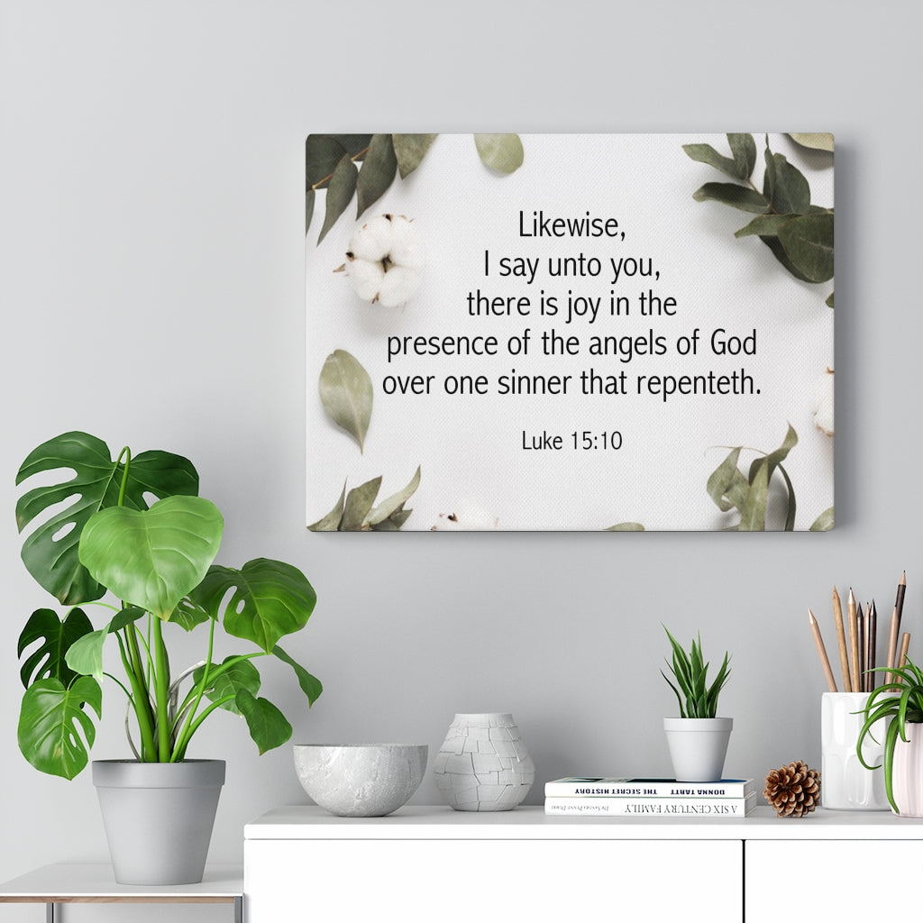 Scripture Walls Angels of God Luke 15:10 Bible Verse Canvas Christian Wall Art Ready to Hang Unframed-Express Your Love Gifts