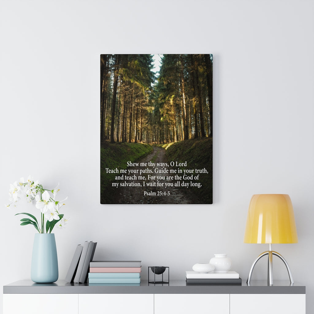 Scripture Walls Baptism Psalm 25:4-5 Bible Verse Canvas Christian Wall Art Ready to Hang Unframed-Express Your Love Gifts