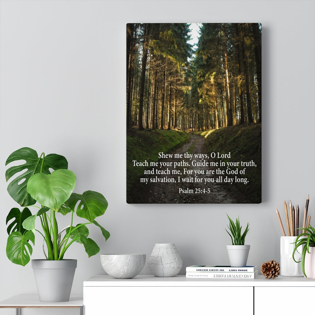 Scripture Walls Baptism Psalm 25:4-5 Bible Verse Canvas Christian Wall Art Ready to Hang Unframed-Express Your Love Gifts
