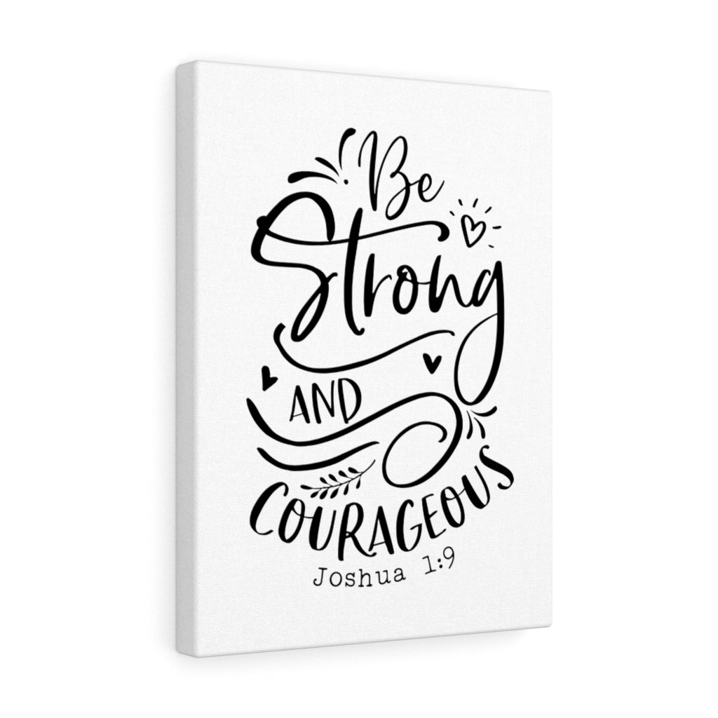Scripture Walls Be Strong And Courageous Joshua 1:9 Heart Bible Verse Canvas Christian Wall Art Ready to Hang Unframed-Express Your Love Gifts