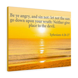 Scripture Walls Be Ye Angry Ephesians 4:26-27 Bible Verse Canvas Christian Wall Art Ready to Hang Unframed-Express Your Love Gifts