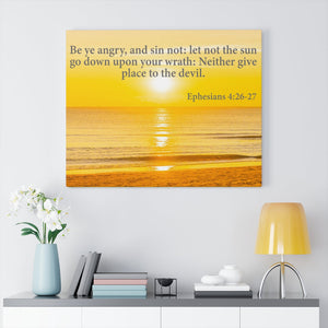 Scripture Walls Be Ye Angry Ephesians 4:26-27 Bible Verse Canvas Christian Wall Art Ready to Hang Unframed-Express Your Love Gifts