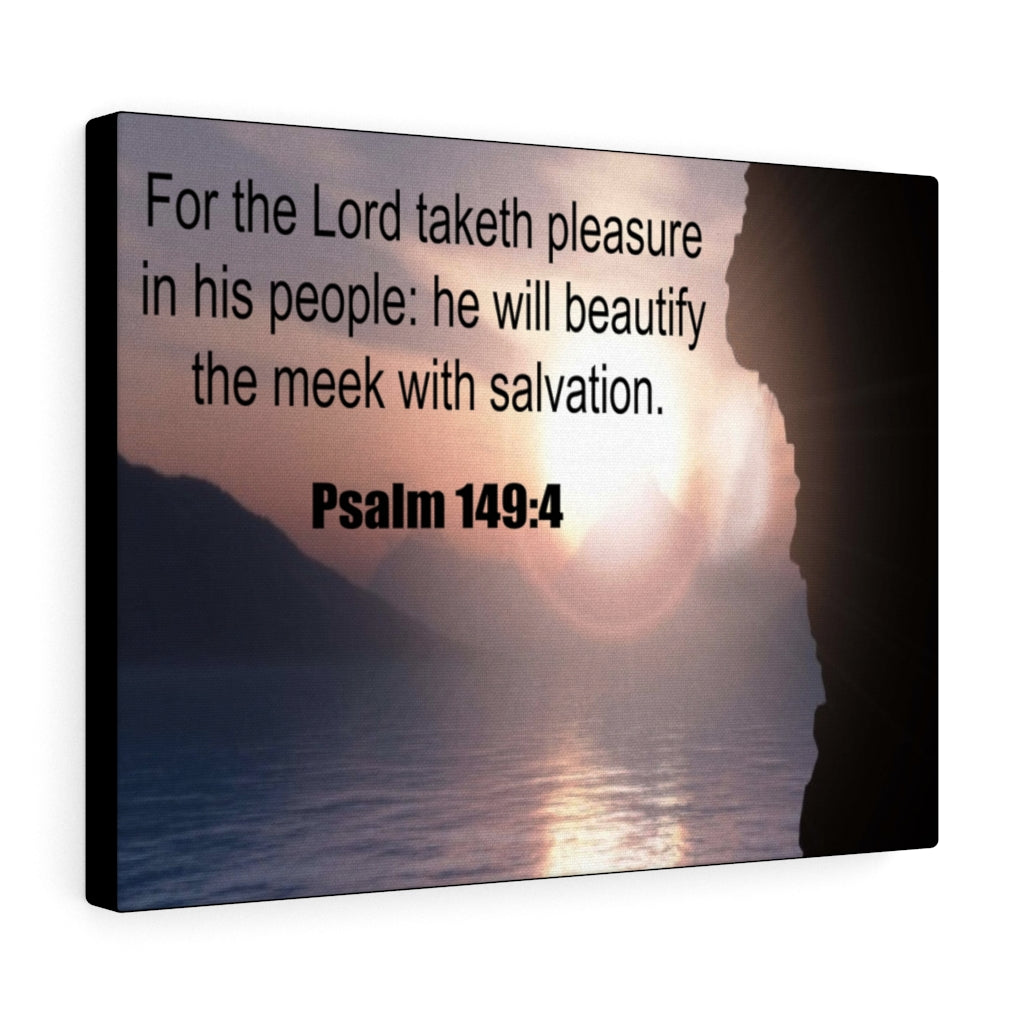 Scripture Walls Beautify the Meek Psalm 149:4 Bible Verse Canvas Christian Wall Art Ready to Hang Unframed-Express Your Love Gifts