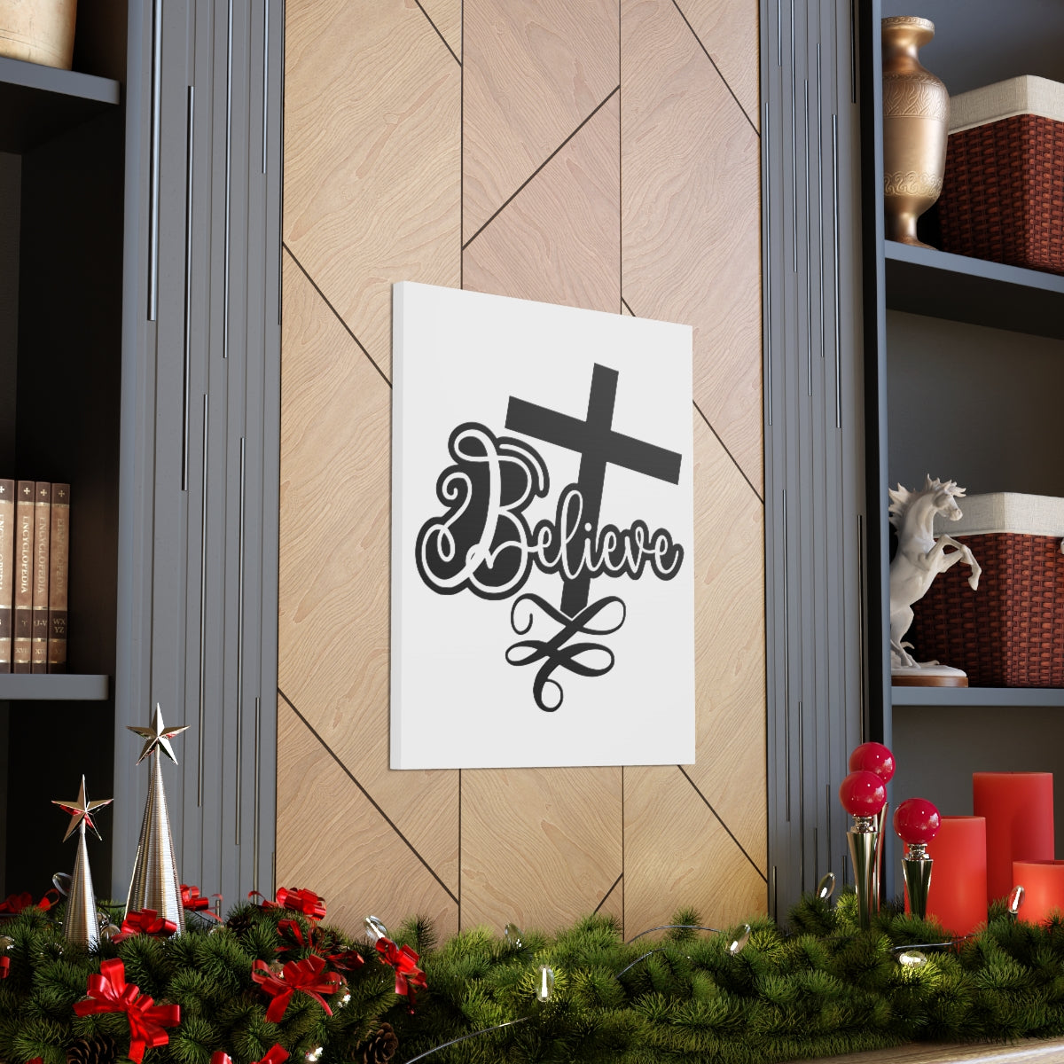 Scripture Walls Believe Acts 16:31 Christian Wall Art Print Ready to Hang Unframed-Express Your Love Gifts