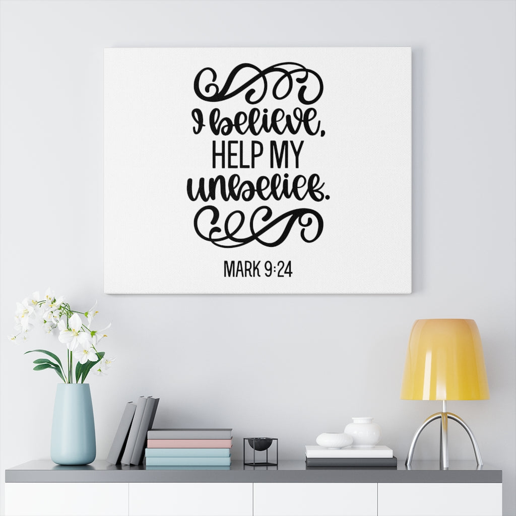 Scripture Walls Believe Mark 9:24 Bible Verse Canvas Christian Wall Art Ready to Hang Unframed-Express Your Love Gifts